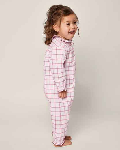 Petite Plume- Garnet Tattersall Madeline Romper- Pajama