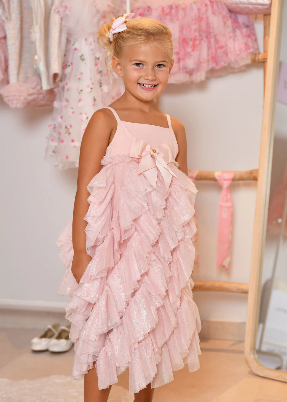 Tiered Tulle Dress Sweet Blush