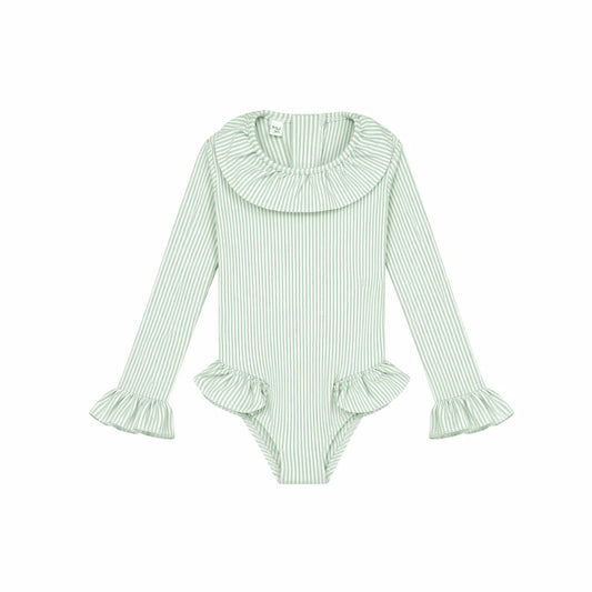 Green Striped Baby Swimsuit