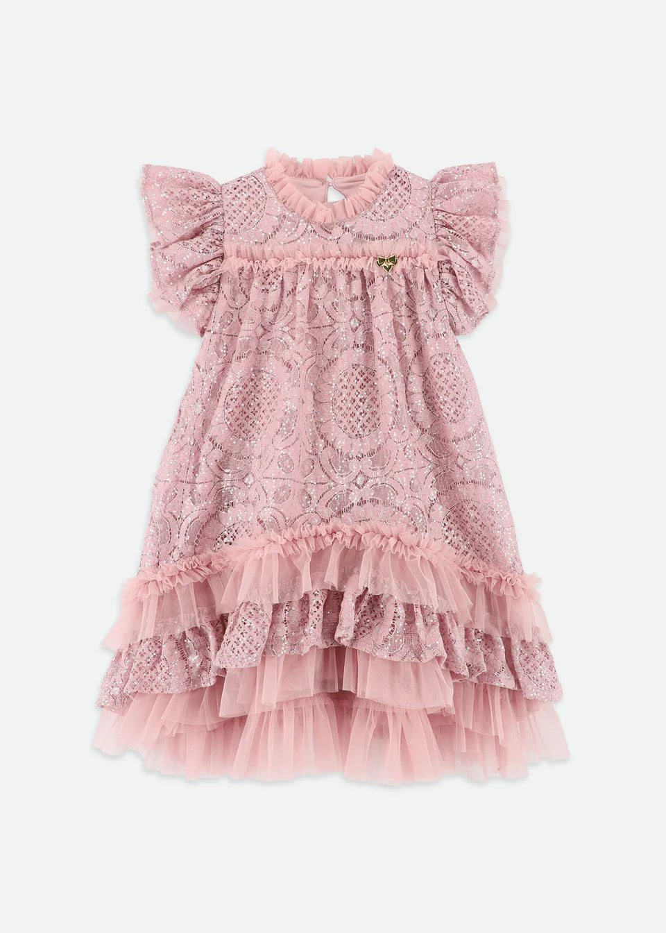 Sequin Lace Dress Vintage Rose