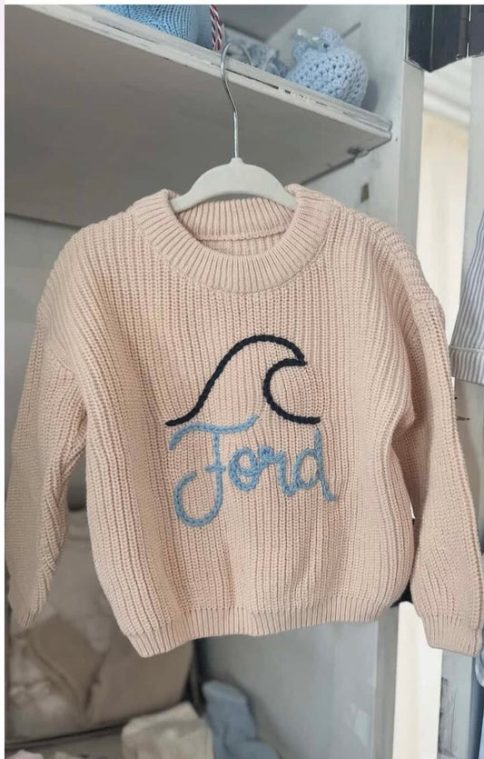 Tiny Thread Designs - Custom name (extra 5$ after 6th letter) and wave