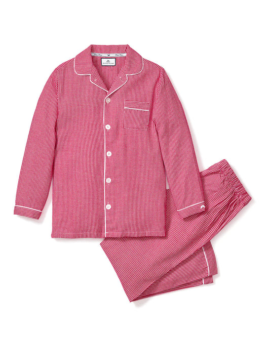 Flannel Red Mini Gingham Pajama Set