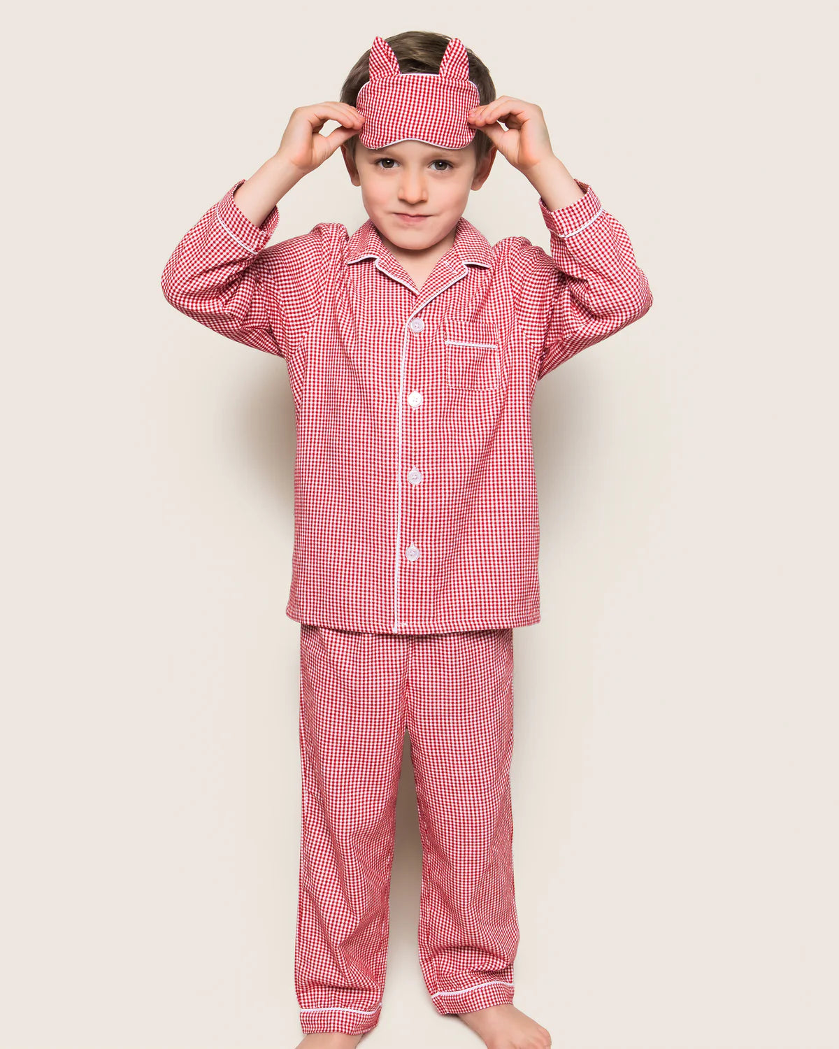 Flannel Red Mini Gingham Pajama Set