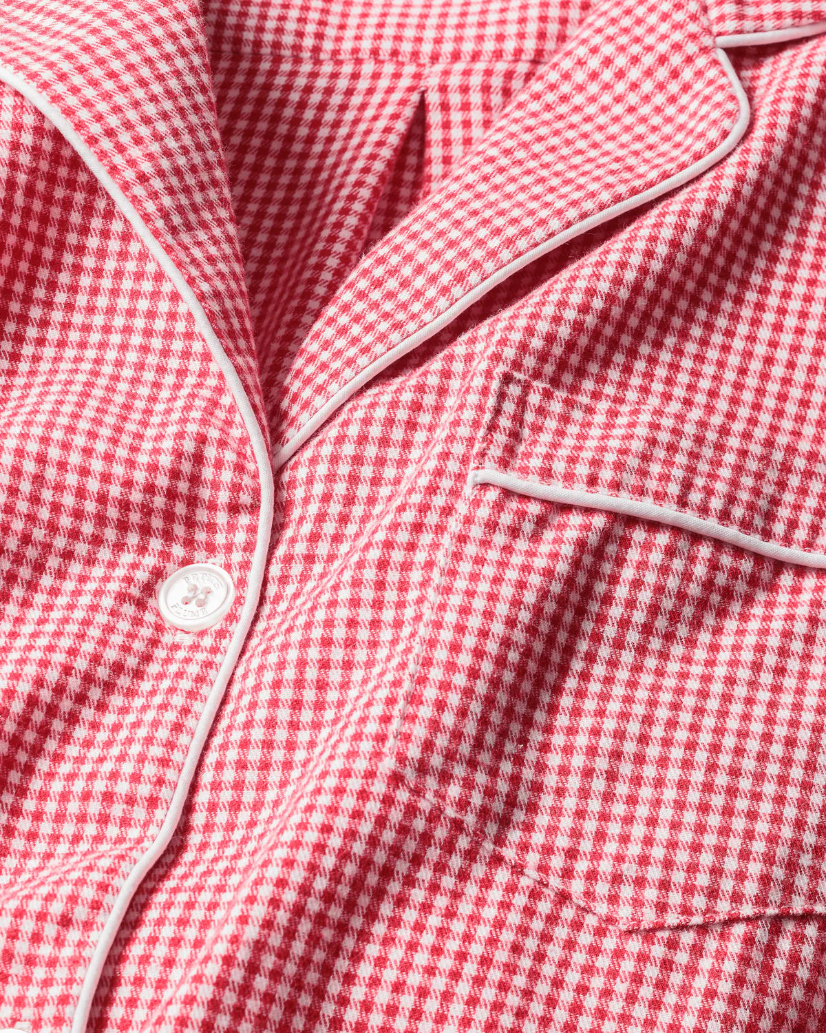 Flannel Red Mini Gingham Pajama Set