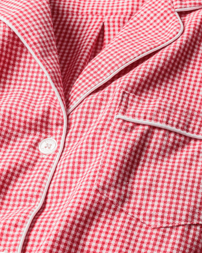 Flannel Red Mini Gingham Pajama Set