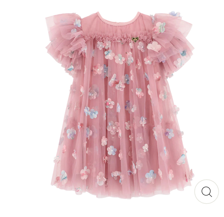 Girls Floral Tulle Dress