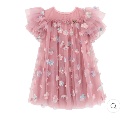 Girls Floral Tulle Dress