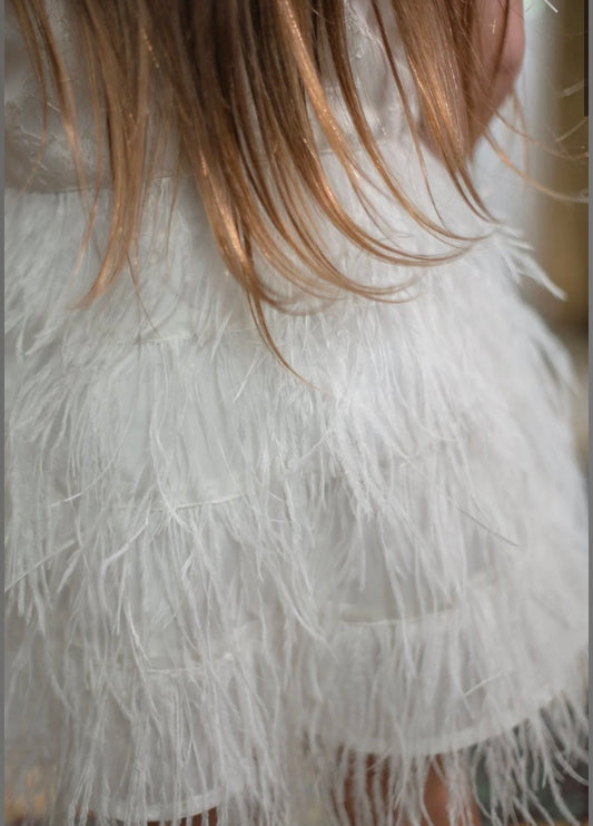 White Feathered Mini