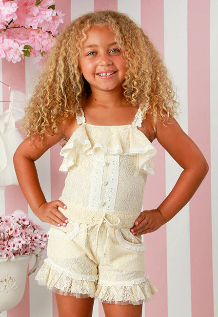 Cream Lace Romper