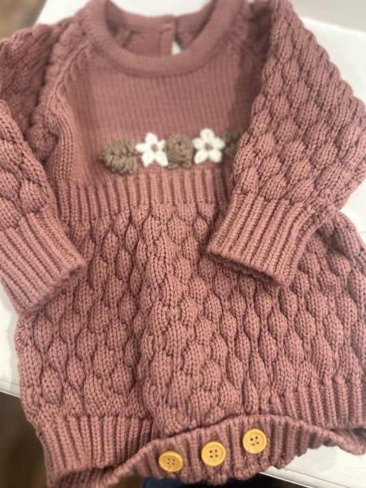 Tiny Threads Design- Chunky Rose Romper