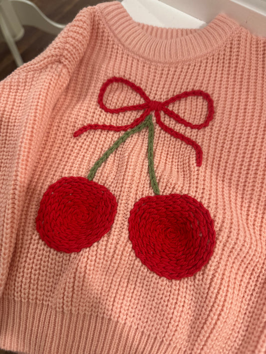 Tiny Threads Design - Cherry Pink Sweater