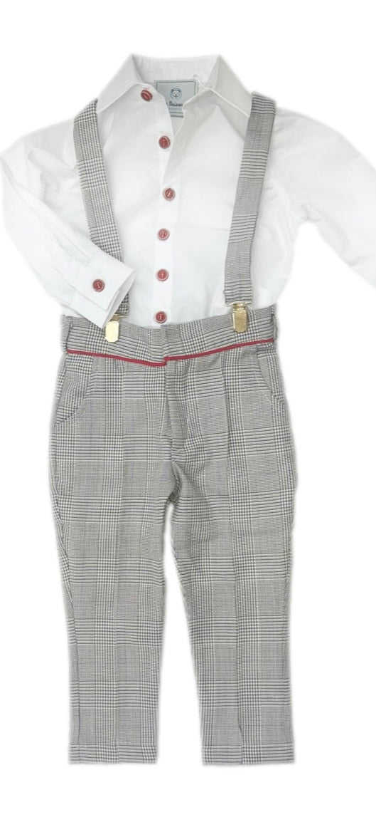 Boys Tartan Plaid Pant and Shirt