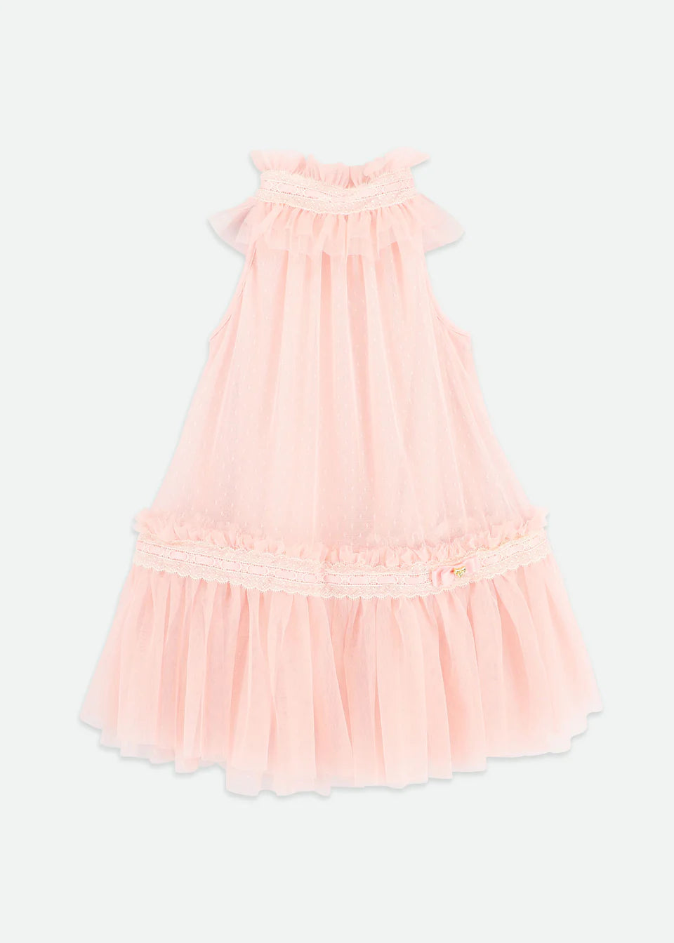 Spotted Tulle High Neck Mini