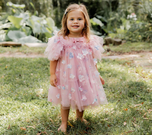 Girls Floral Tulle Dress