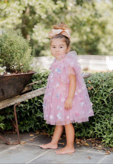 Girls Floral Tulle Dress