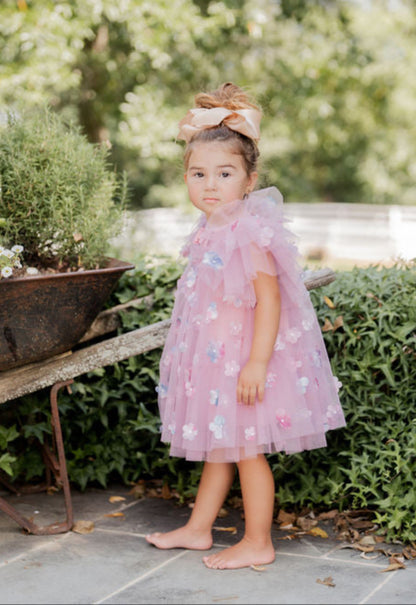 Girls Floral Tulle Dress