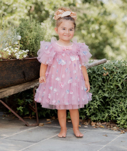 Girls Floral Tulle Dress