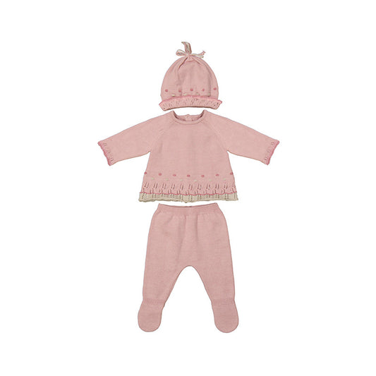 Mayoral Knit - 3 piece set pink - Legwarmer w/ Hat Set