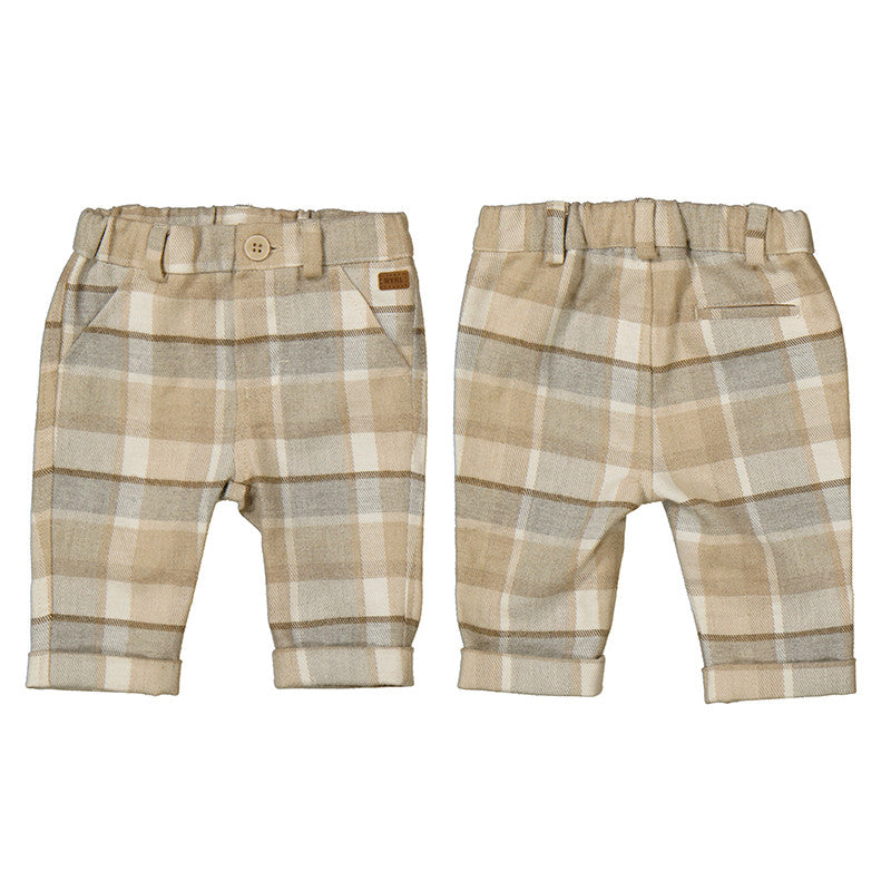 Mayoral - Beige Plaid Long Trousers