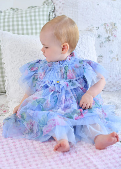 Tulle Baby Dress Blue Floral