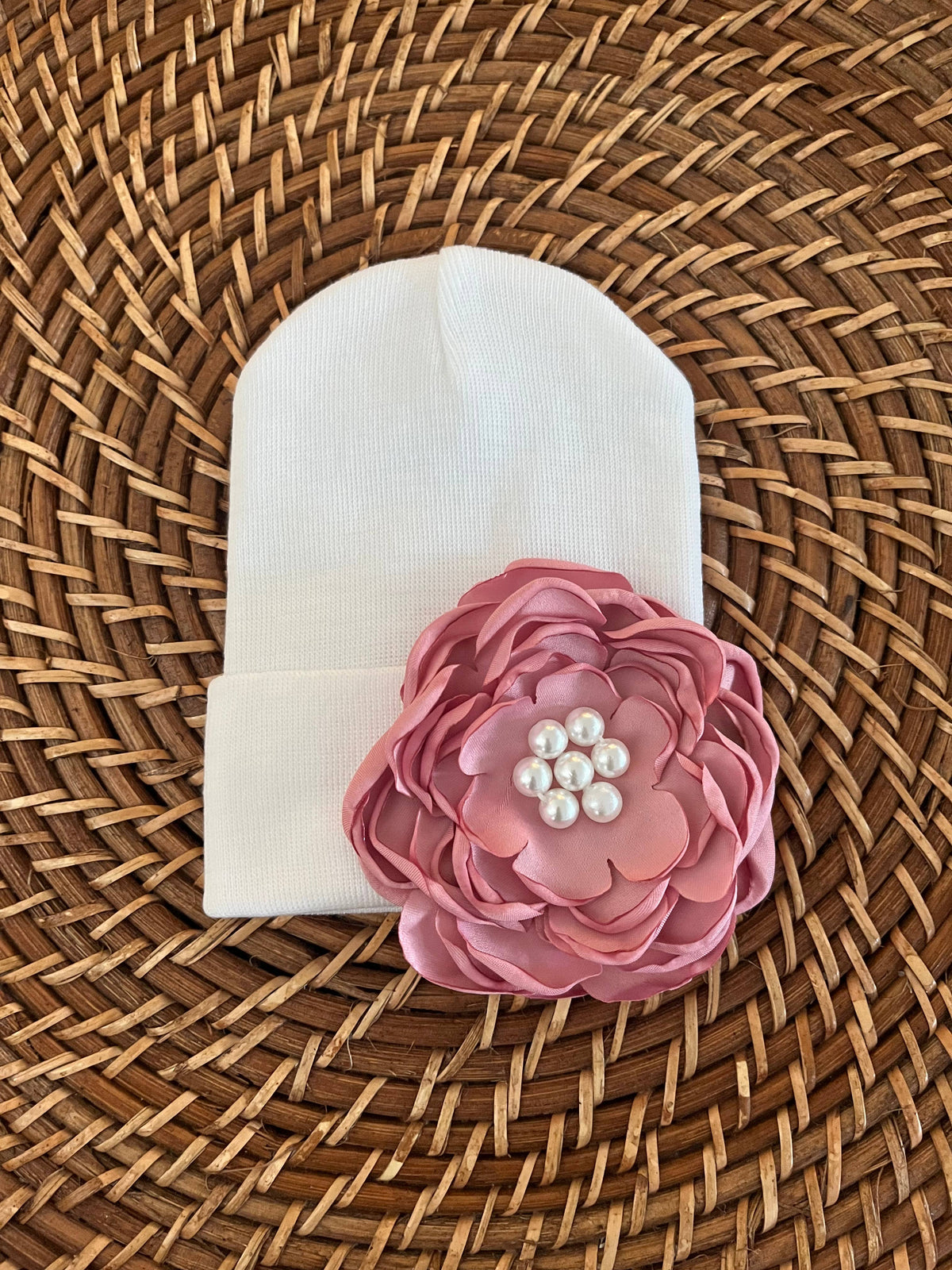 SILK ROSE WITH PEARLS