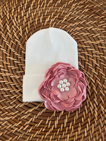 SILK ROSE WITH PEARLS