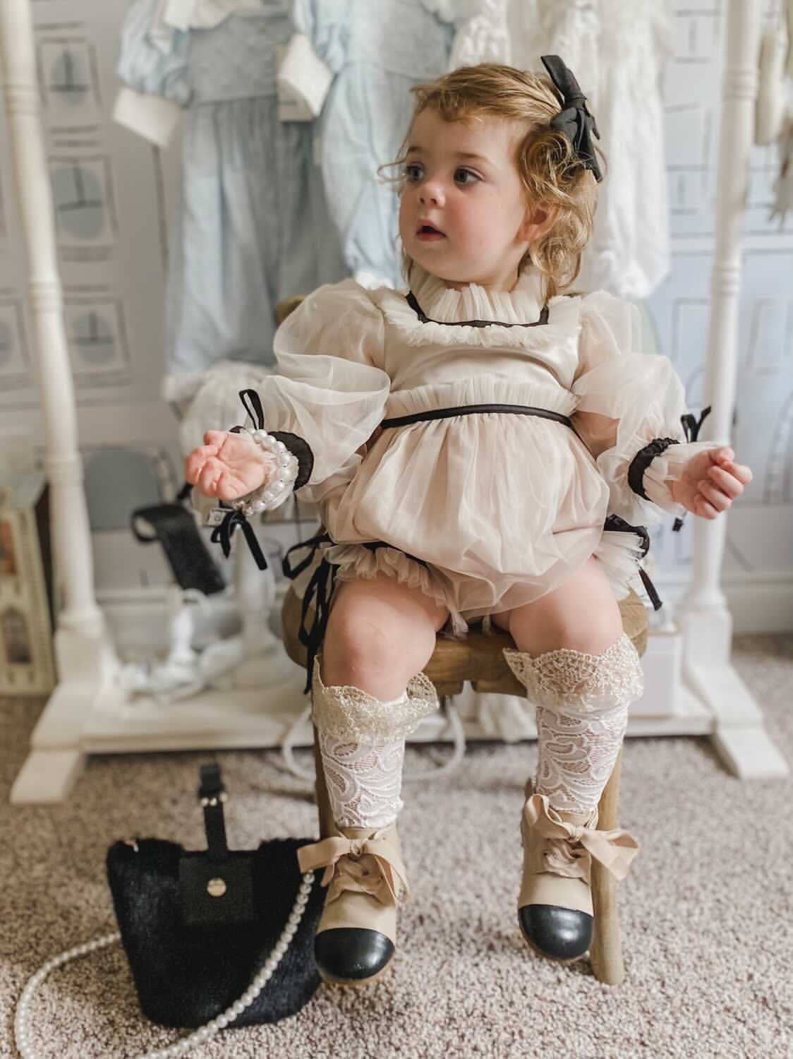 Coco-Caramel Tulle Romper