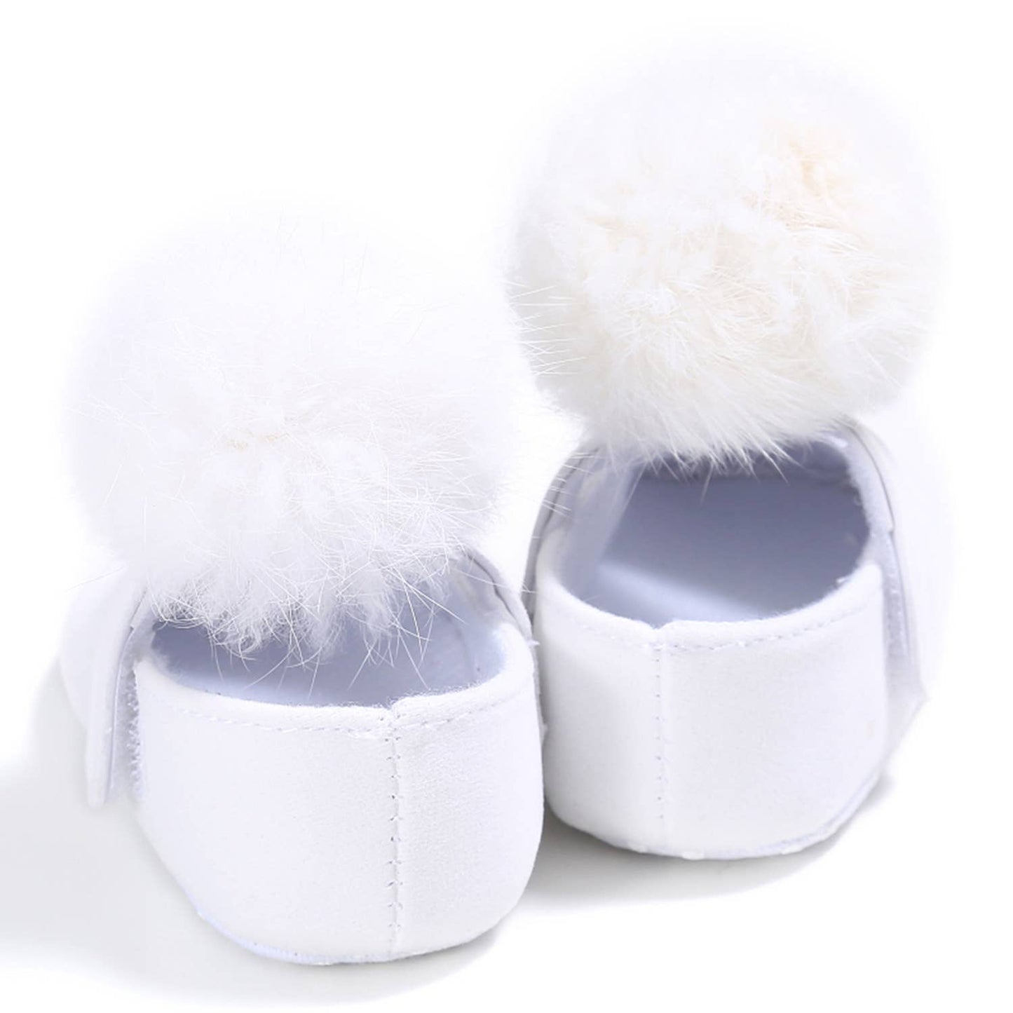 Pom Pom Fur Ballet Soft Sole Anti-Ship Baby Crib Shoes