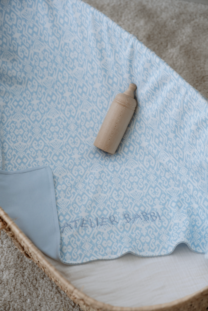Newborn Gift Set – 5 Pc Cotton | Ikat-Blue (Gift Box)