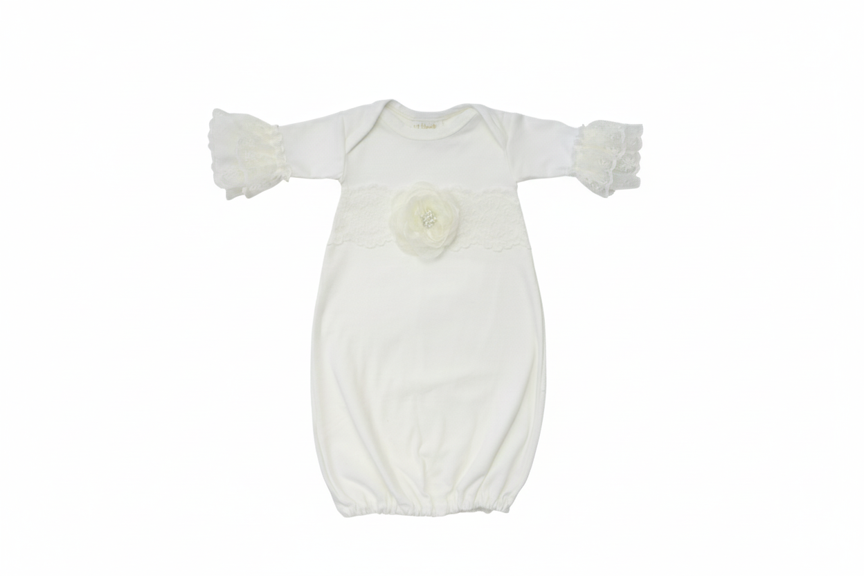 Haute Baby Innocence Baby Gown For Newborn Girl
