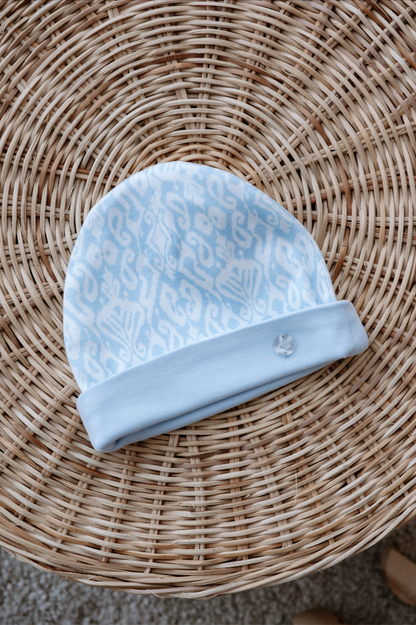 Newborn Gift Set – 5 Pc Cotton | Ikat-Blue (Gift Box)