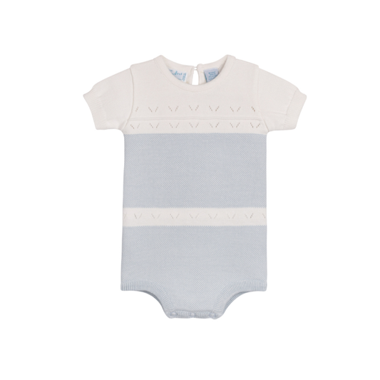 Boys Pointelle Contrast Knit Romper