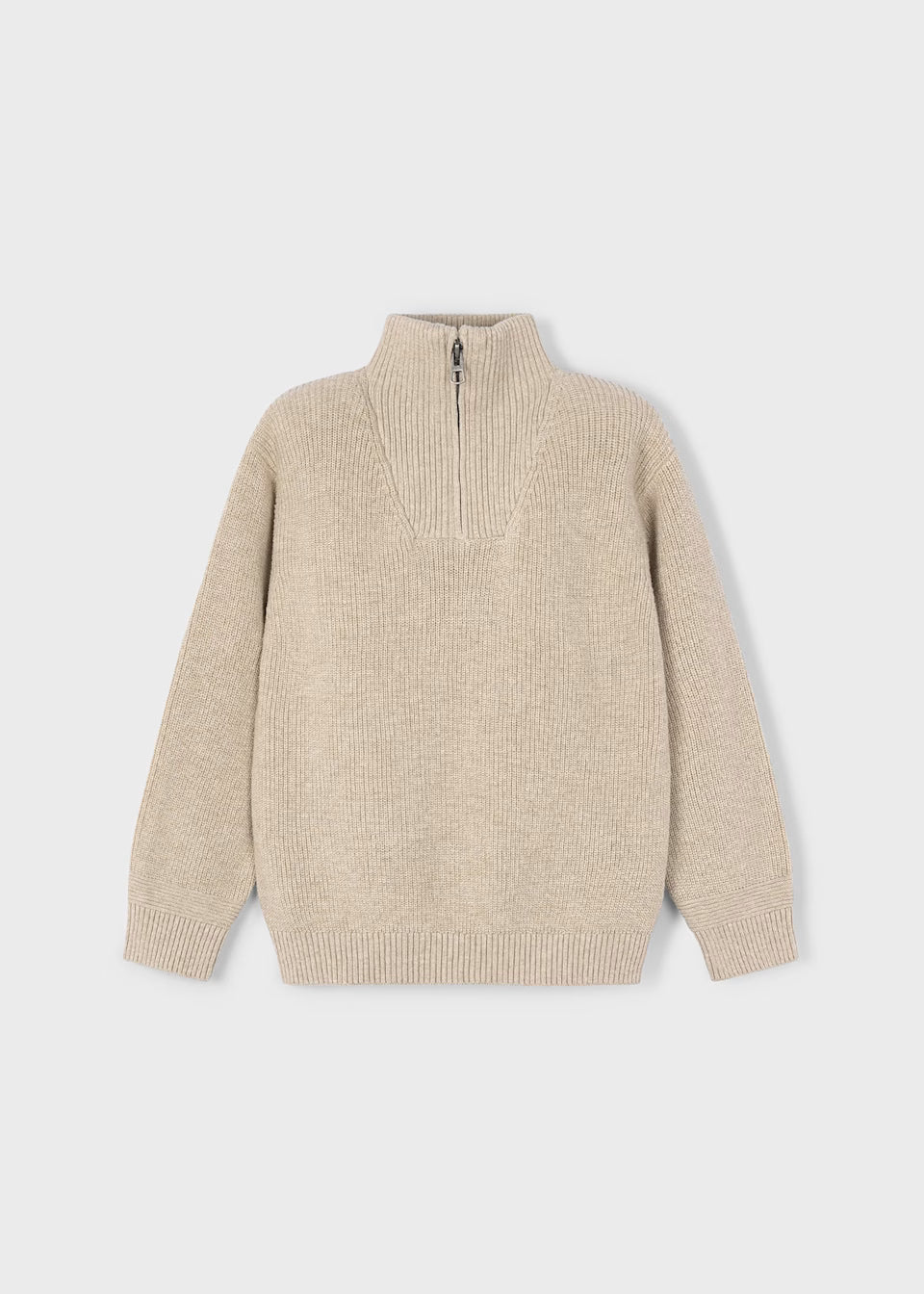 Beige Half Zip Knit
