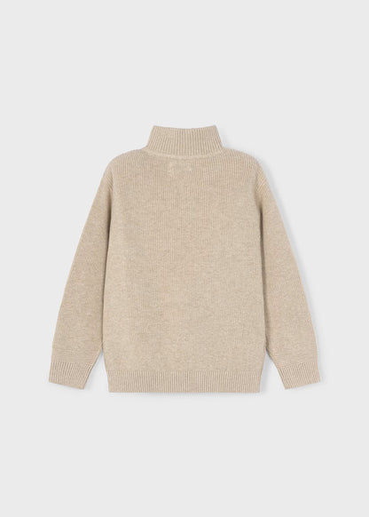 Beige Half Zip Knit