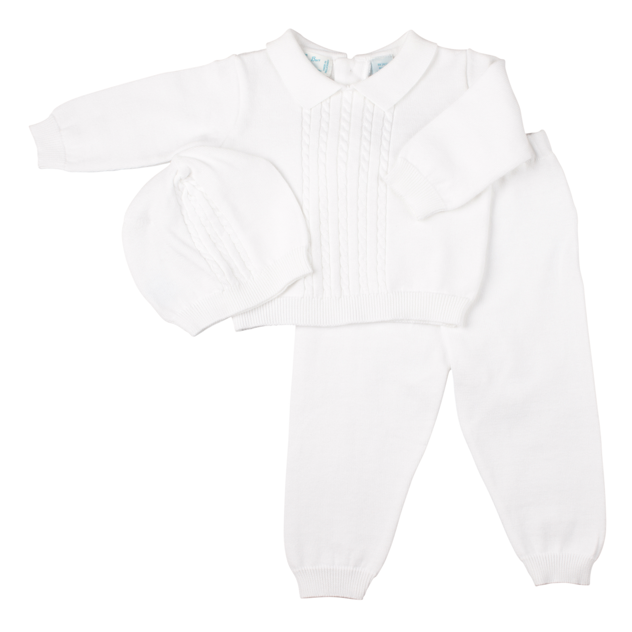 Baby Boy Cable Knit Two Piece with Hat