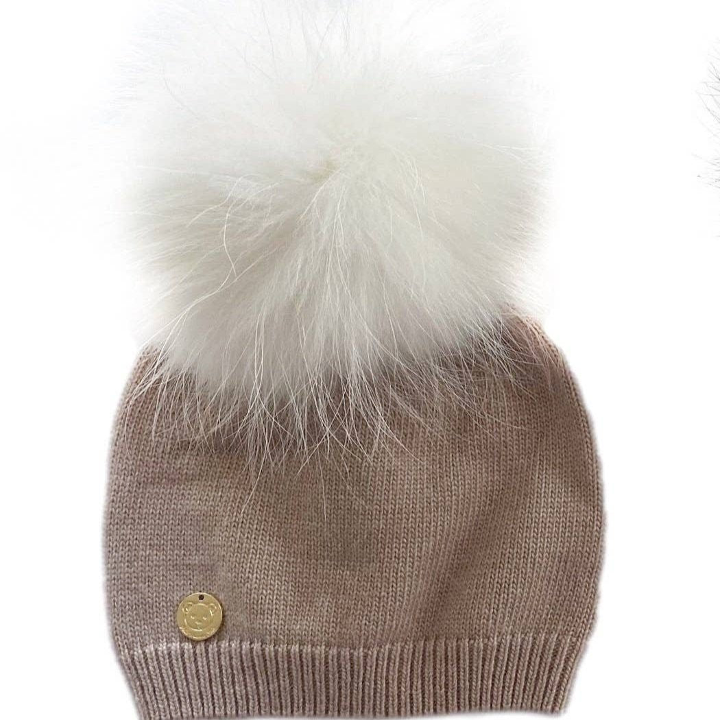 Sasha Angora Single Pom Beanie Hat