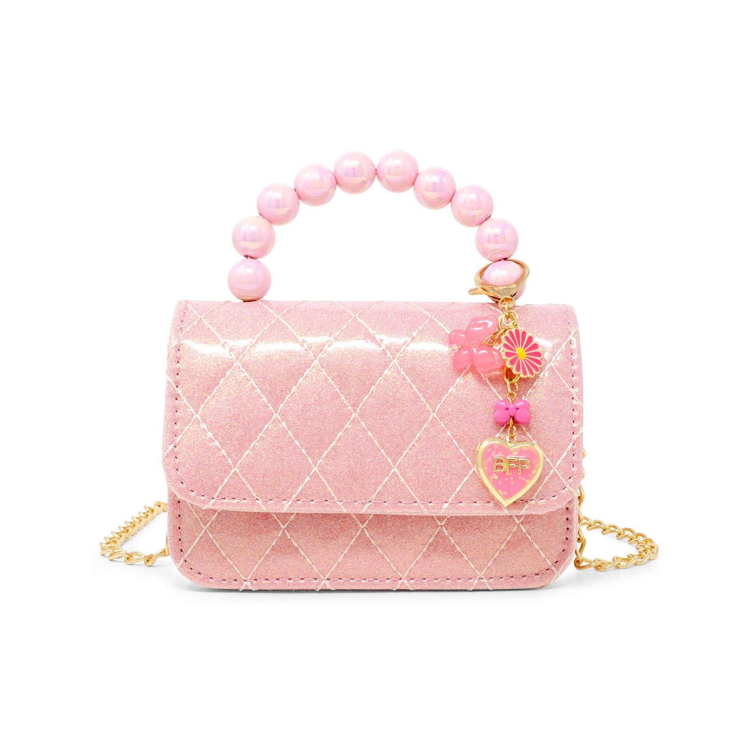 Quilted BFF Blossom Pearl Handle Handbag
