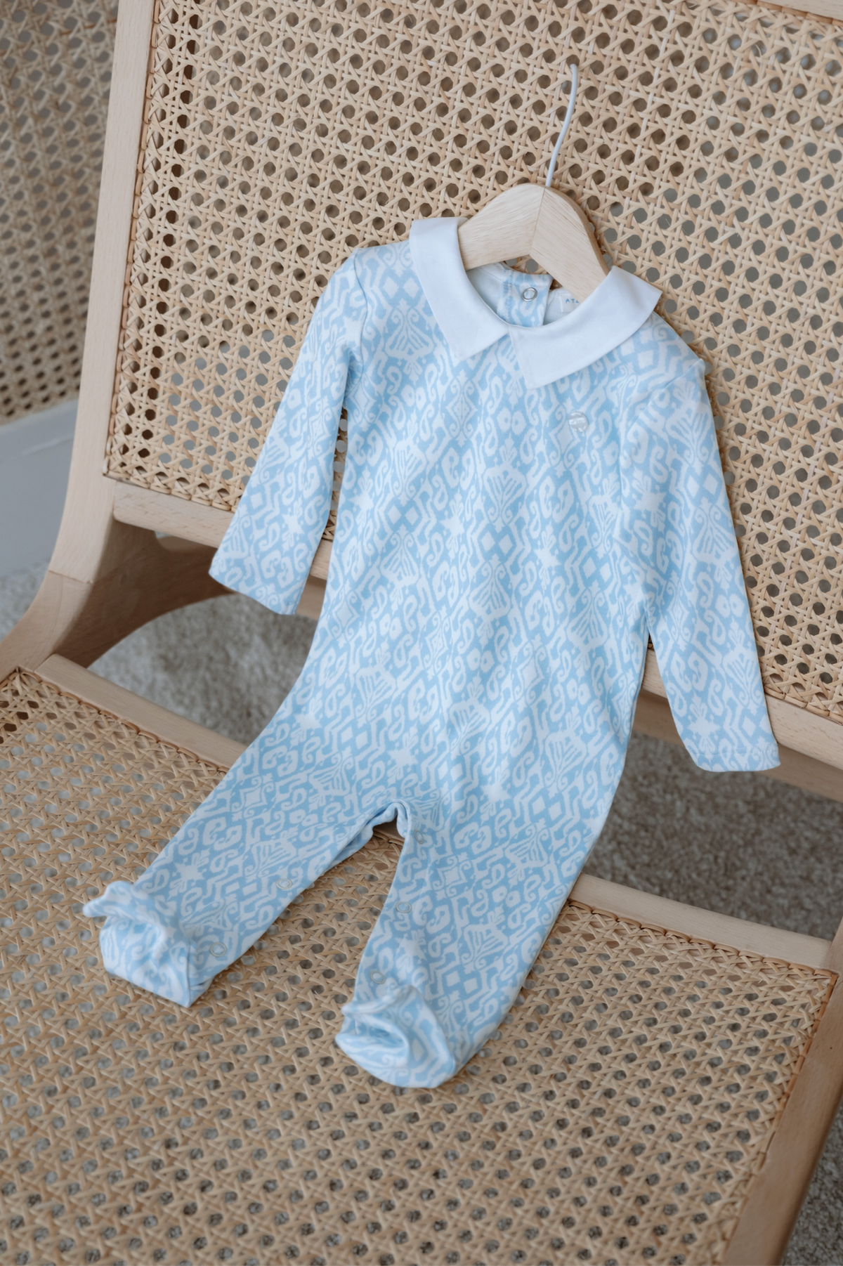 Newborn Gift Set – 5 Pc Cotton | Ikat-Blue (Gift Box)