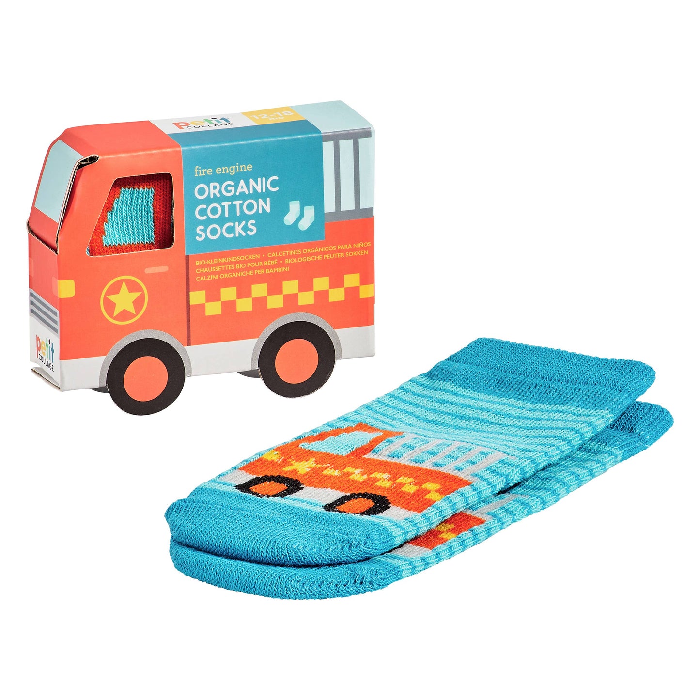 Organic Cotton Toddler Socks Trucks CDU of 12
