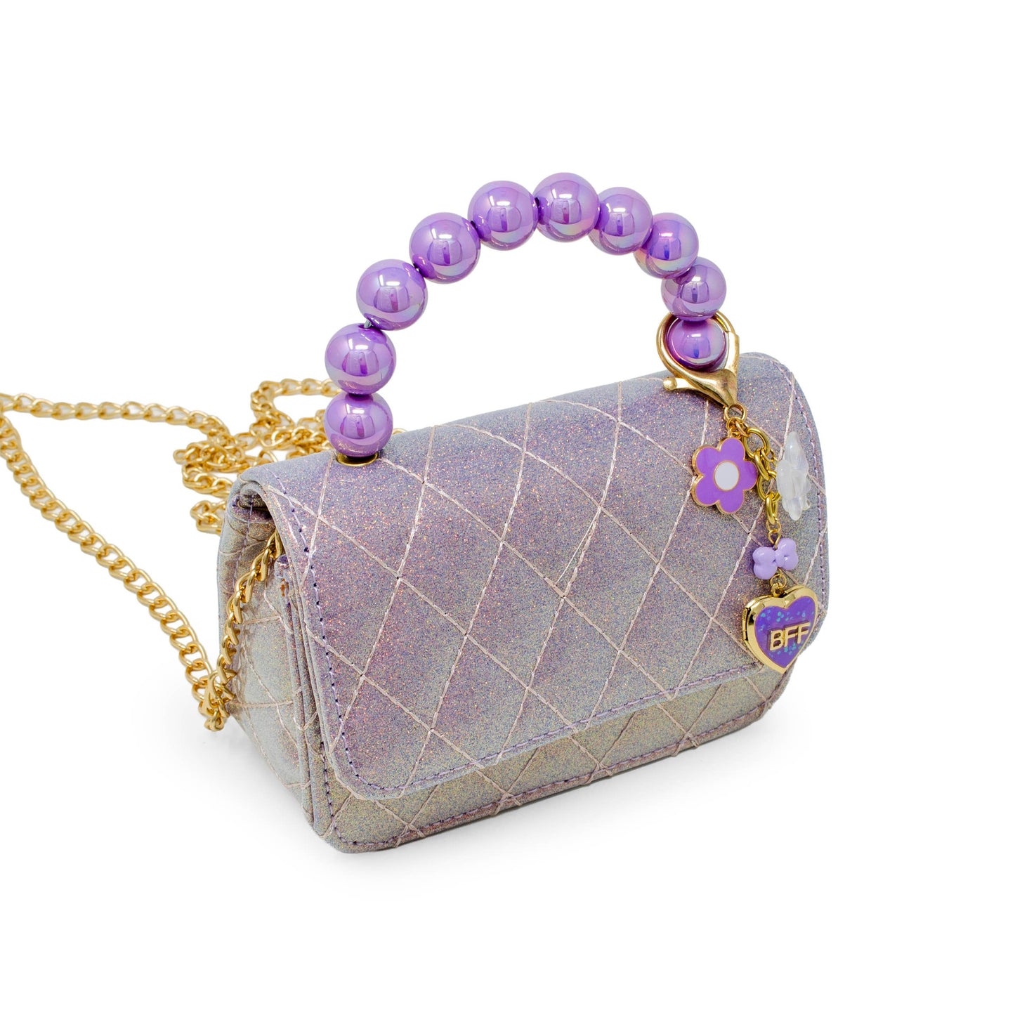 Quilted BFF Blossom Pearl Handle Handbag