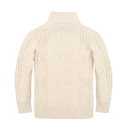 Organic Mock Neck Cable Sweater