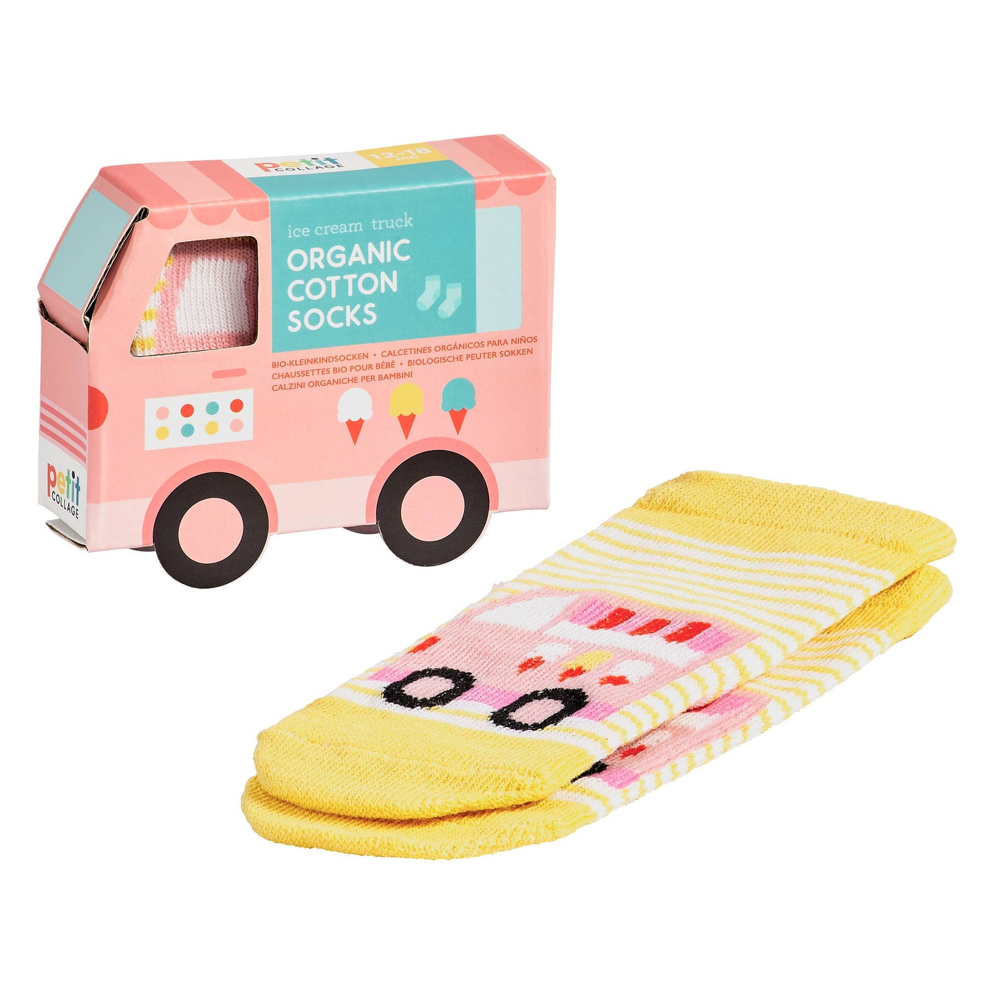 Organic Cotton Toddler Socks Trucks CDU of 12