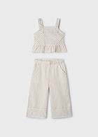 Girls Striped Trousers Set