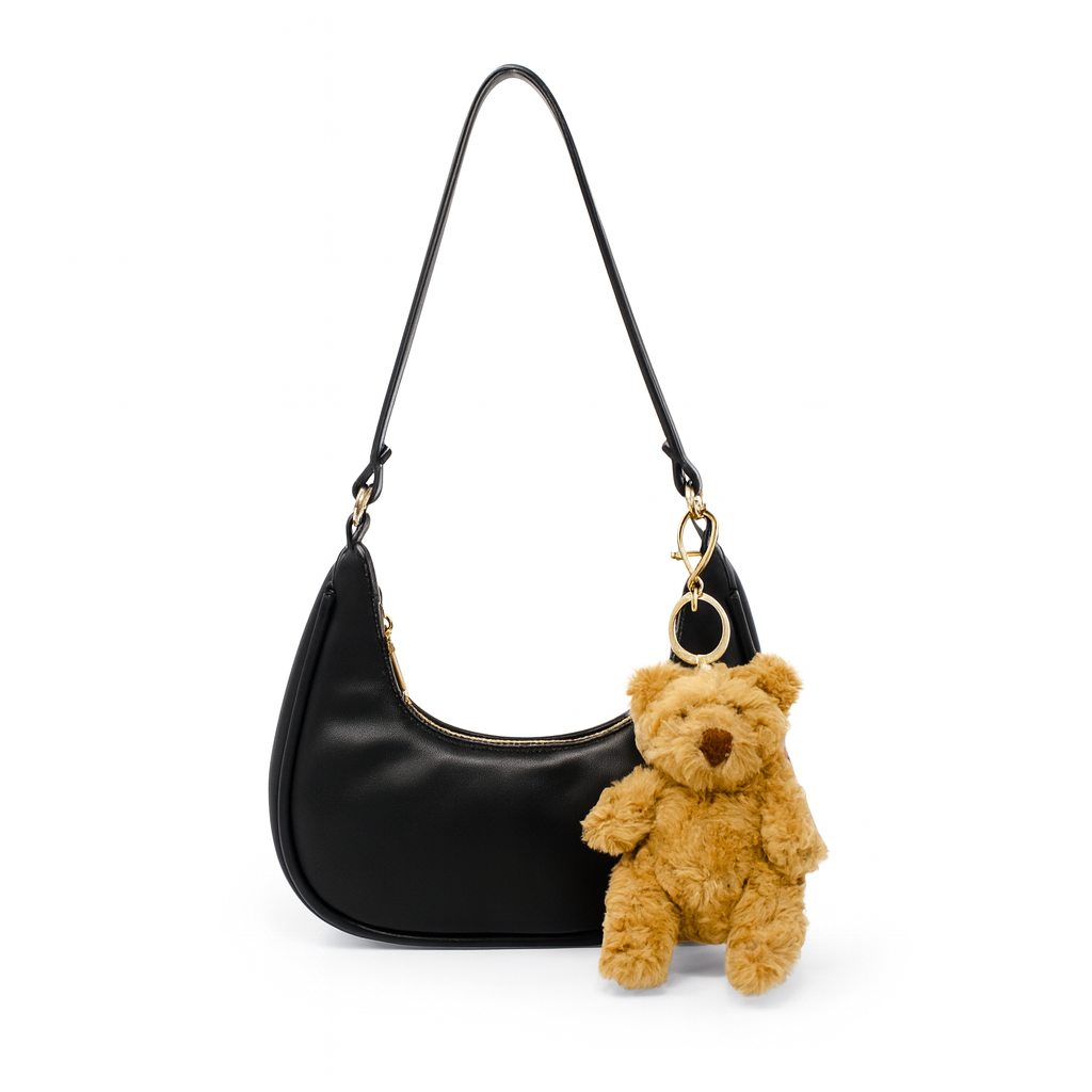 Teddy Bear Charm Shoulder Handbag