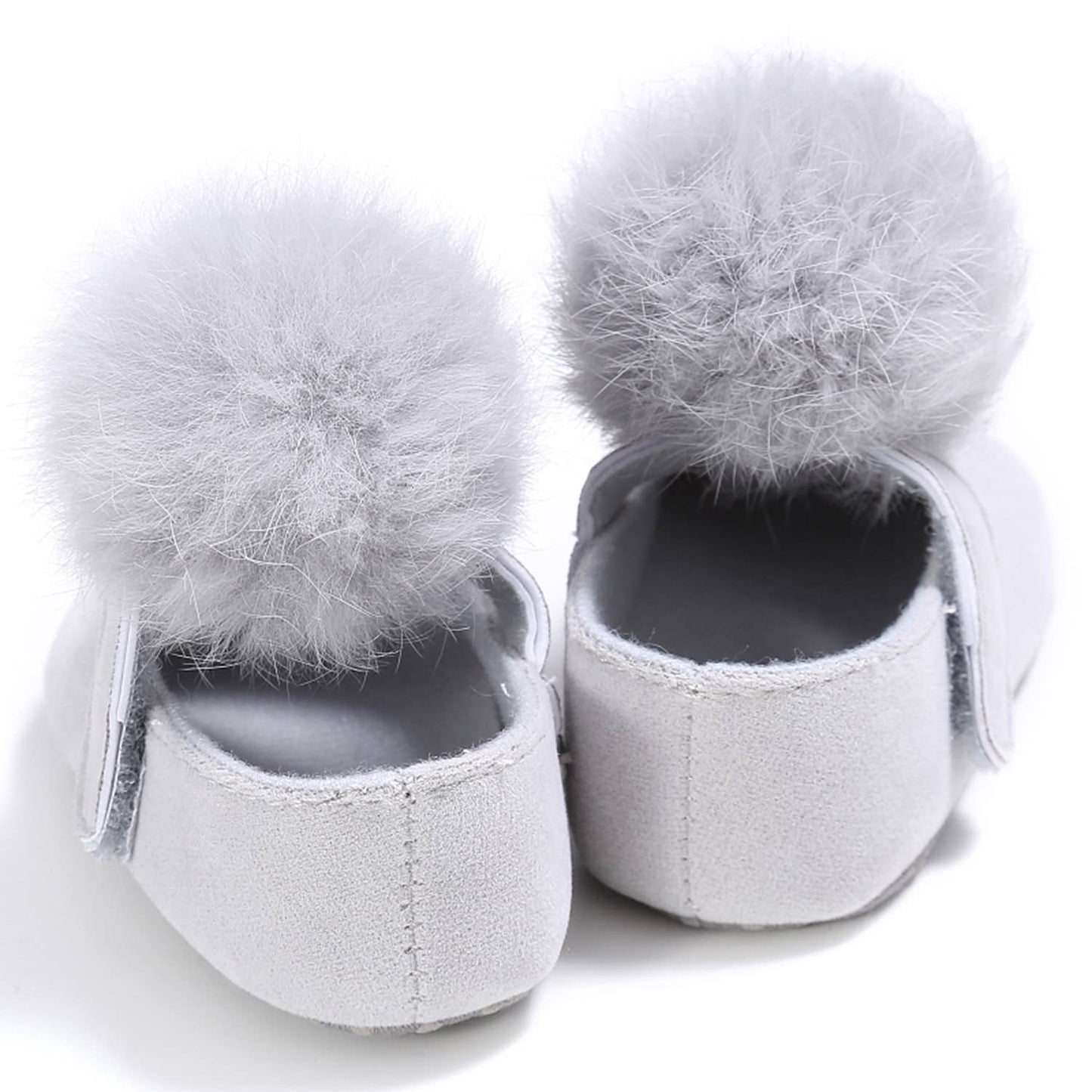 Pom Pom Fur Ballet Soft Sole Anti-Ship Baby Crib Shoes