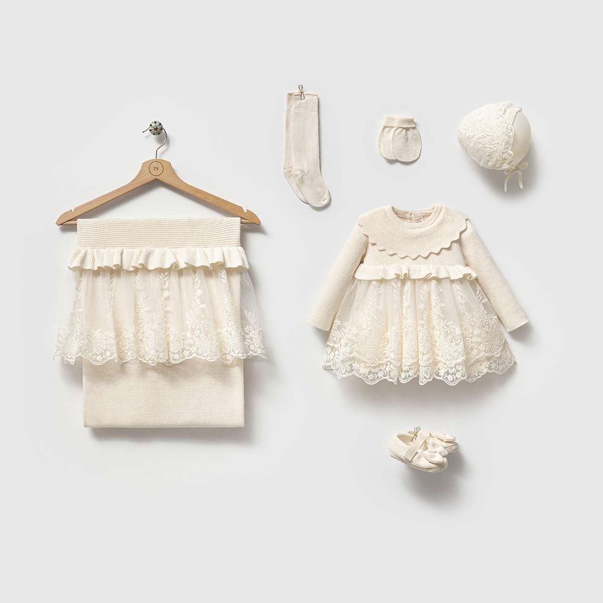 5-Piece Knit Baby Girl Layette Set