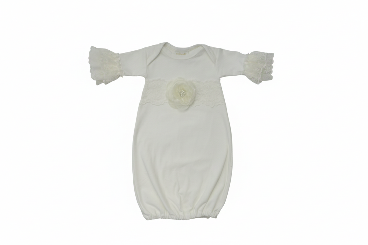 Haute Baby Innocence Baby Gown For Newborn Girl