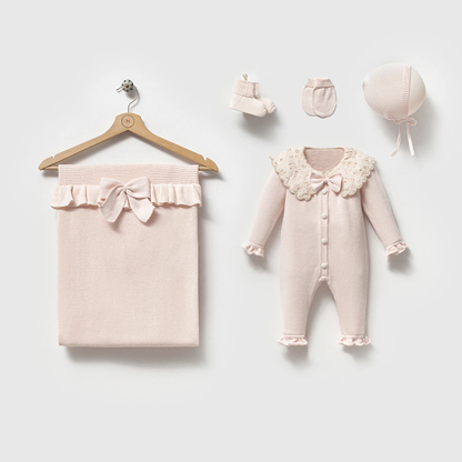Knit Baby Girl 5-Piece Layette Set