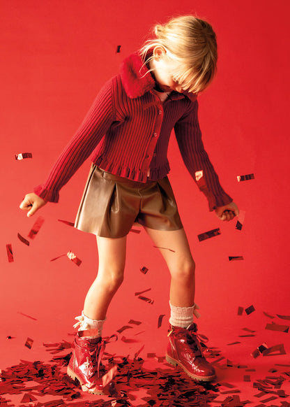 Mayoral Brown Faux Leather Shorts