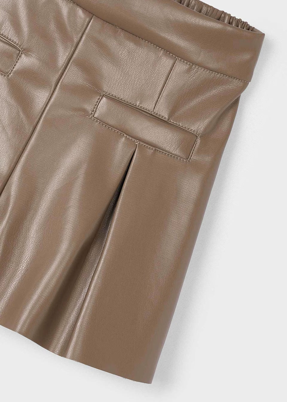Mayoral Brown Faux Leather Shorts
